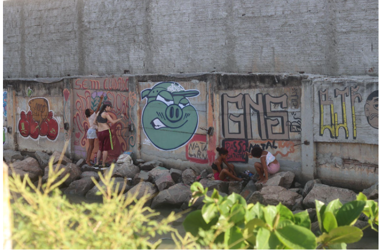 Mutirão de grafite no passo da pátria